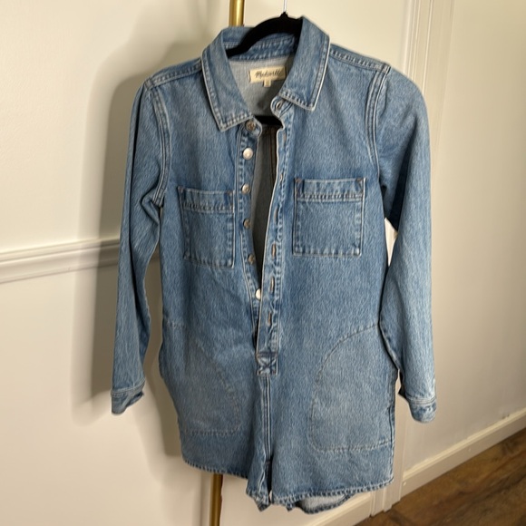 Madewell Denim Long-Sleeve Romper size XS - Picture 3 of 9